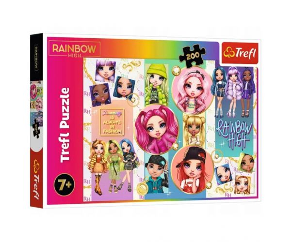 Rainbow High: Prietenie colorată puzzle de 200 piese - Trefl
