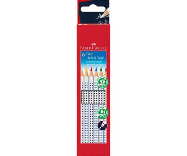 Faber-Castell: Grip creioane colorate set pentru suprafață întunecată 6 bucăți