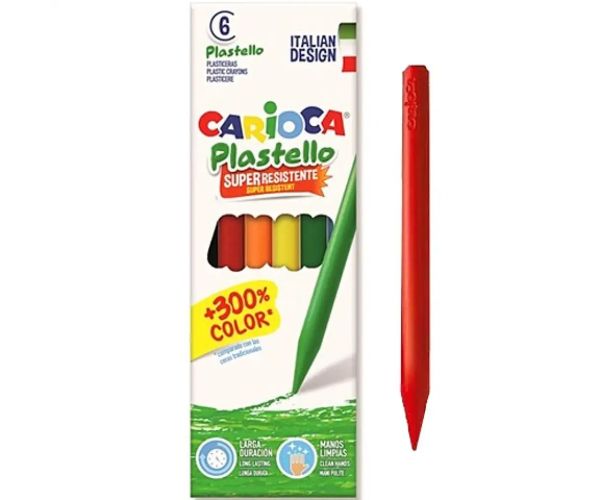 Carioca: Plastello set cretă cerată cu culori rezistent 6 bucăţi