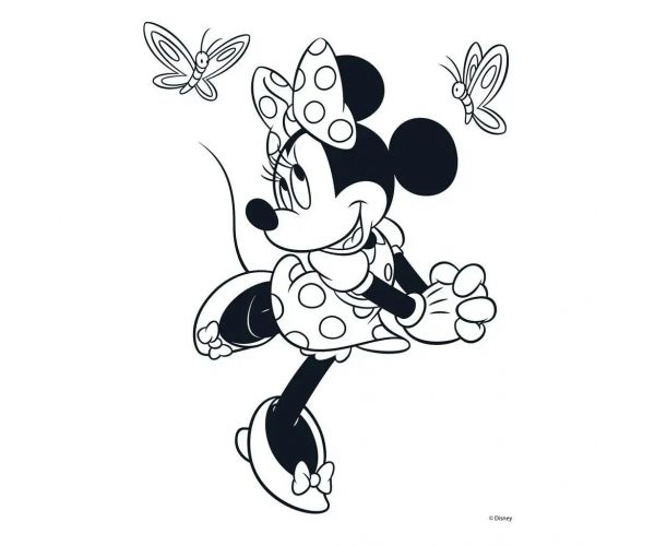 Luna: Carte de colorat cu Minnie Mouse, cu autocolante și 6 carioci