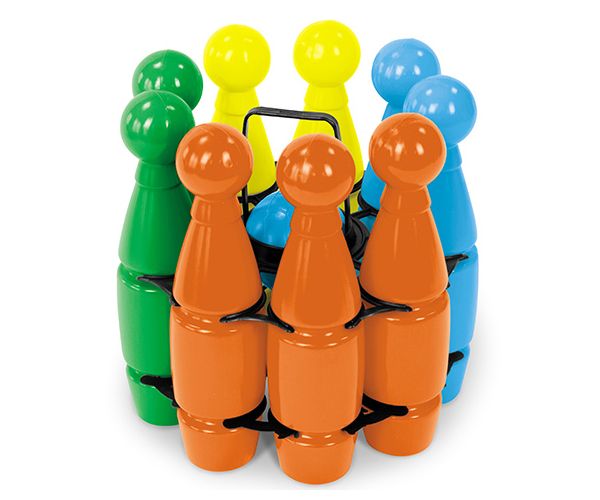 Set de bowling cu 9 pioni, 2 bile de 25cm