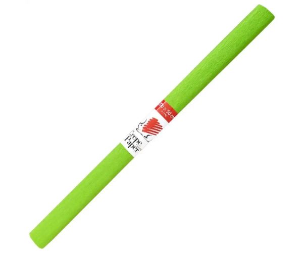 ICO: Süni hârtie creponată culoarea verde deschis 200x50cm