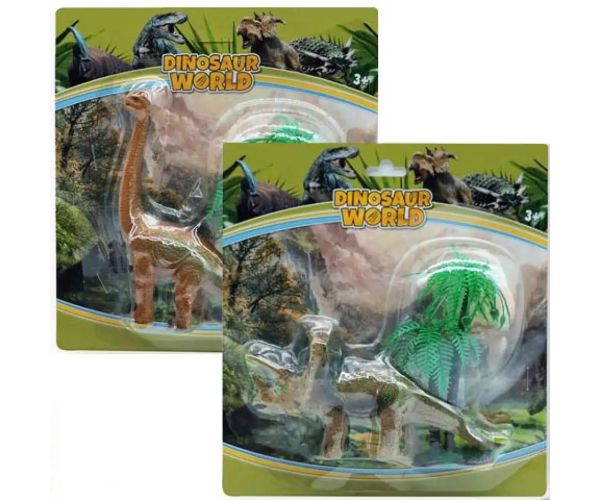 Dino World: Triceratops sau Brachiosaurus figurină cu copac