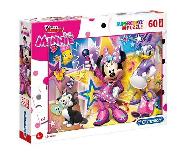 Minnie Mouse și prietenii fericiți Supercolor Maxi puzzle 60 bucăți - Clementoni