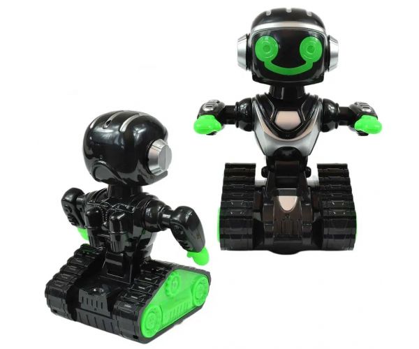 MacroBot interactiv cu telecomandă culoarea negru-verde, efecte de sunete și lumini 20cm