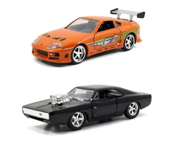 The Fast and the Furious: Twin Pack Dodge Charger R/T și Toyota Supra vehicule 1/32 - Simba Toys