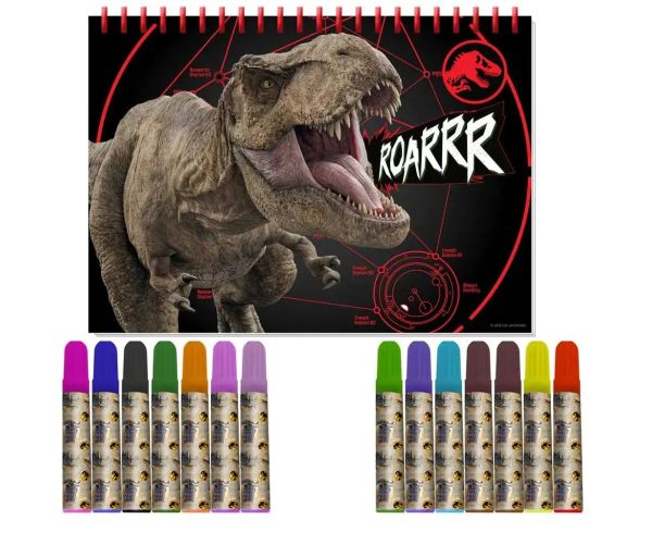 Luna: Jurassic World set de colorat cu șablon și autocolant 54x47cm