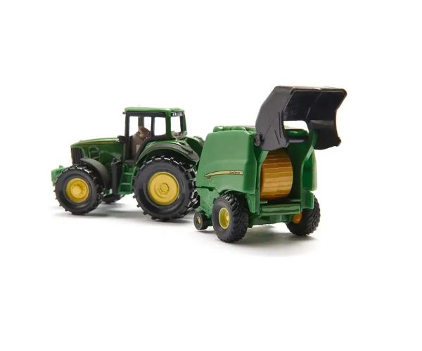 SIKU tractor John Deere cu balotieră 1/72