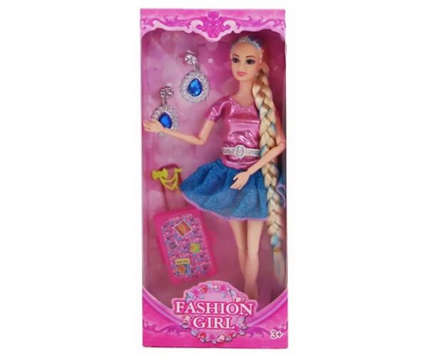 Fashion Girl păpușă de modă cu valiză și cercei 29cm