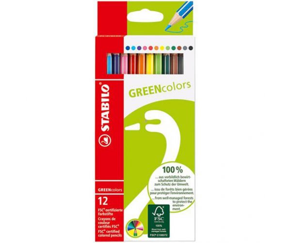 Stabilo: FSC GREENcolors creioane colorate 12 bucăți set