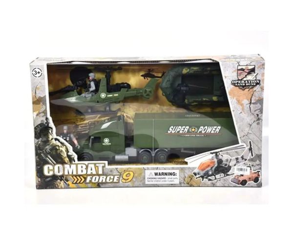 Combat Force 9 set de joacă militar cu elicopter și accesorii