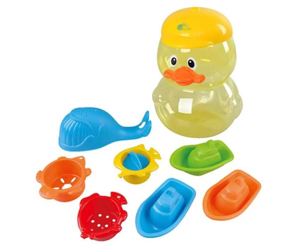 Playgo: Baby jucărie de baie set rață formă în suport 8 bucăți set