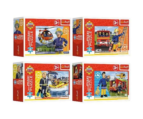 Pompierul Sam, eroul mini maxi 20 bucăți puzzle 4 variante - Trefl