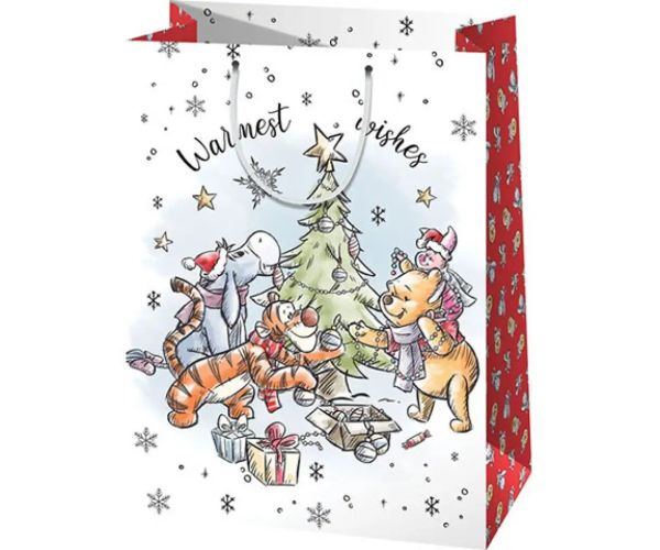 Winnie the Pooh Crăciun pungă cadou dimensiune gigantică 40x56x20cm