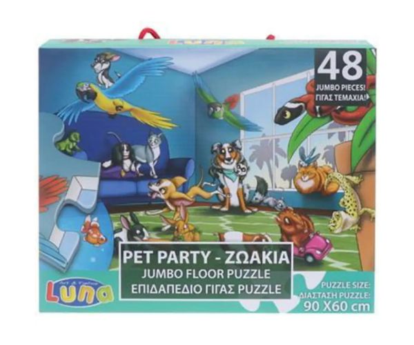 Party animal 48 bucăți floor puzzle 60x90cm