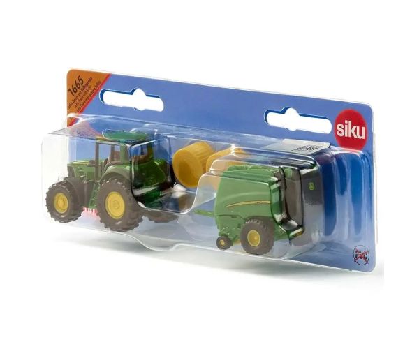 SIKU tractor John Deere cu balotieră 1/72
