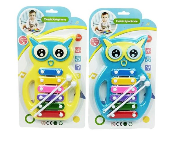 Formă bufniță 6 clape xilofon instrument muzical în două culori