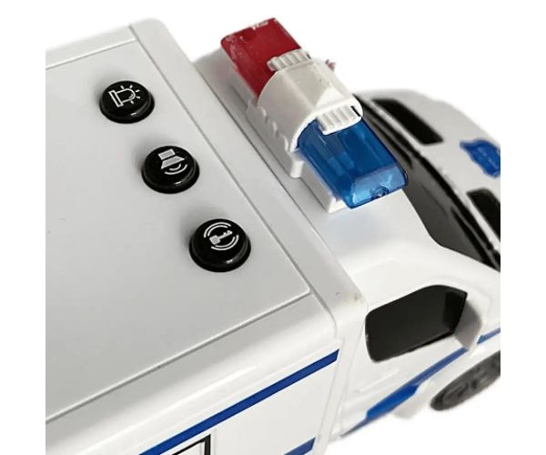 RC Microbuz de poliție cu telecomandă cu efecte luminoase și sonore la scară 1:18 20cm