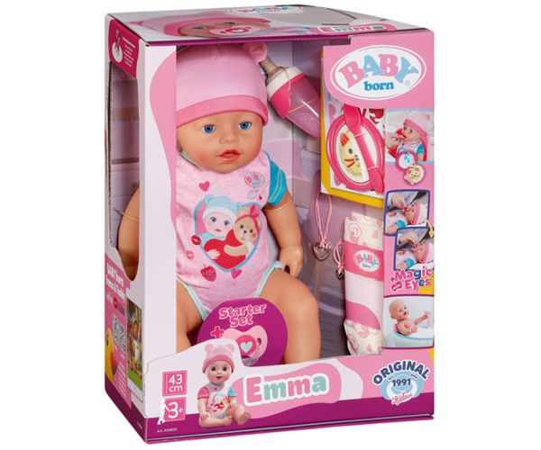 Baby Born: Set de păpuși interactiv Emma cu accesorii de 43 cm - Zapf Creation