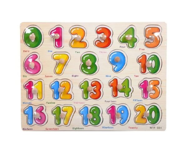 Lemn numere puzzle de la 0 până la 20