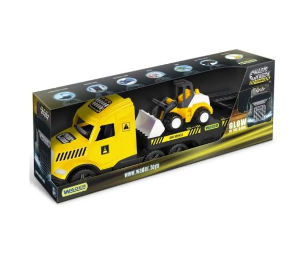 Magic Truck Technic: Camion cu buldozer și lumini 80cm - Wader