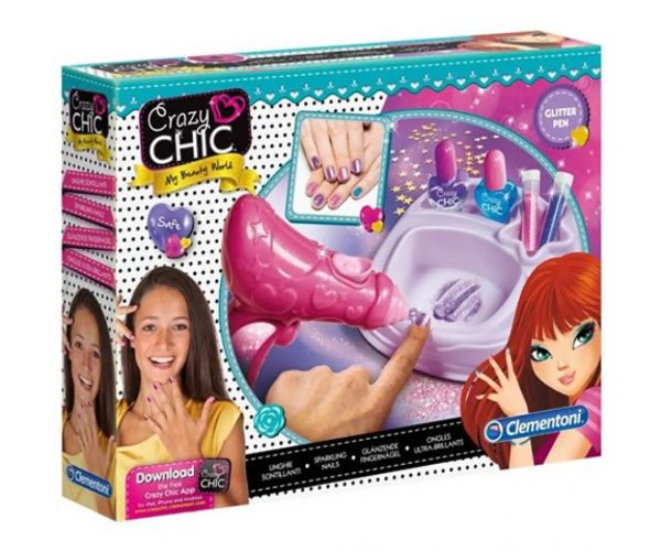 Crazy Chic Glitter Pen set unghii strălucitoare - Clementoni