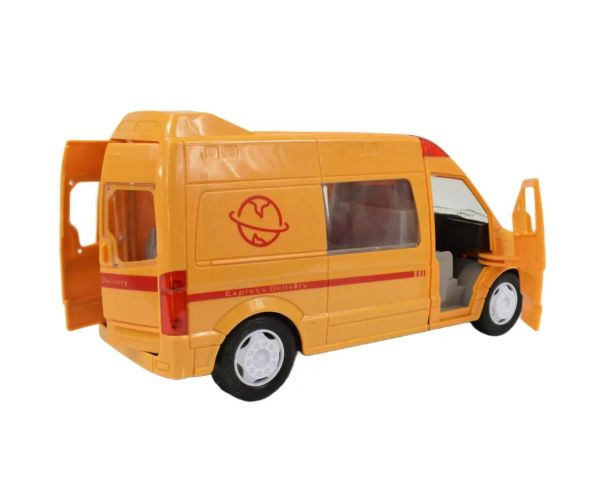 Special Car: Mașină de curierat rapid galben cu lumină și sunet, funcție pull-back 24cm