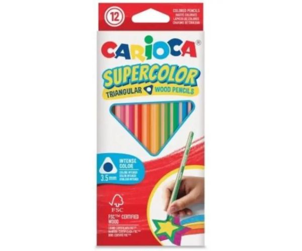 SuperColor formă triunghiulară 12 bucăți set creioane colorate - Carioca
