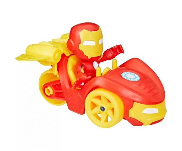Spider-Man: Póki și prietenii săi minunați - Figurina de acțiune Iron Man cu vehicul - Hasbro