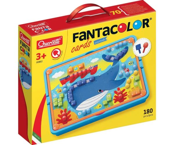 Quercetti: Fanta Color Cards Animale set de joc creativ cu puncte