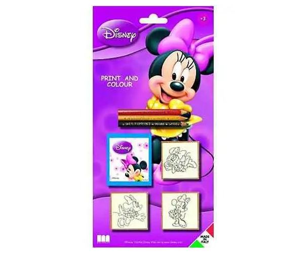 Minnie Mouse Set întipărire 3 piese cu creioane colorate