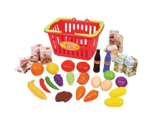 Playgo: Set de alimente în coș de cumpărături