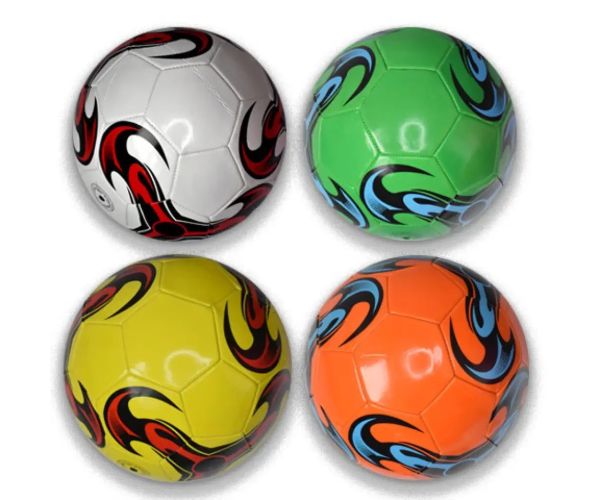 Minge de fotbal din piele artificială cu modele colorate mai multe variante 22cm