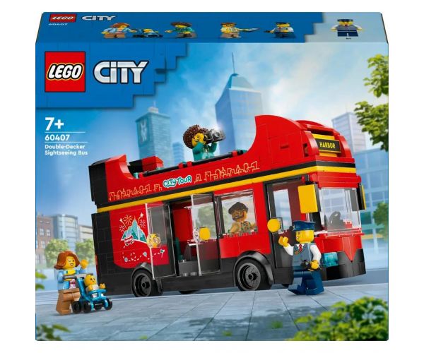 LEGO® City: Autobuz turistic roșu cu etaje (60407)