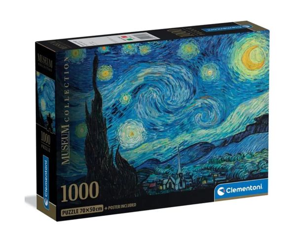 Colecția Muzeului: Van Gogh - Noaptea înstelată HQC puzzle de 1000 de piese cu poster - Clementoni