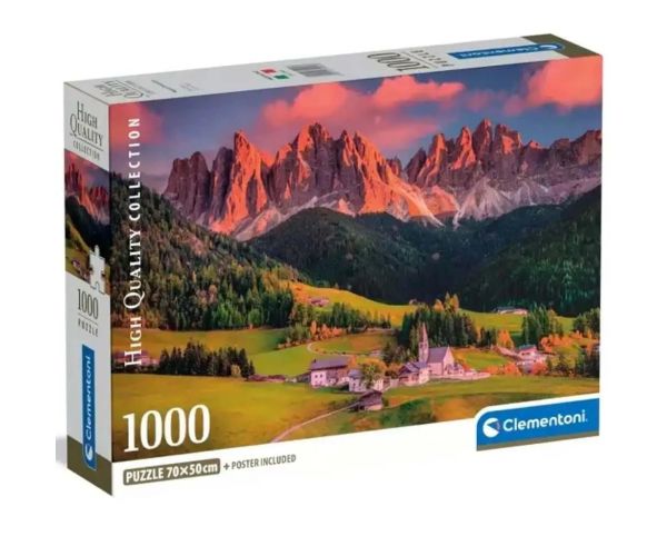 Puzzle cu dolomiti magici de 1000 de piese cu poster - Clementoni