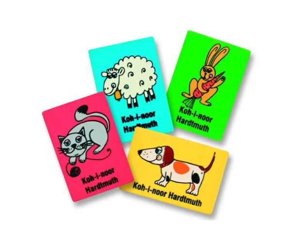 ICO: gumă de şters plastic cu animale domestice Koh-I-Noor