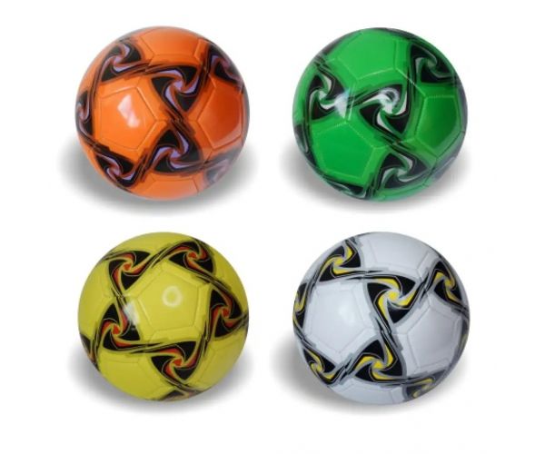 Minge de fotbal colorata din piele artificiala in mai multe variante 22cm