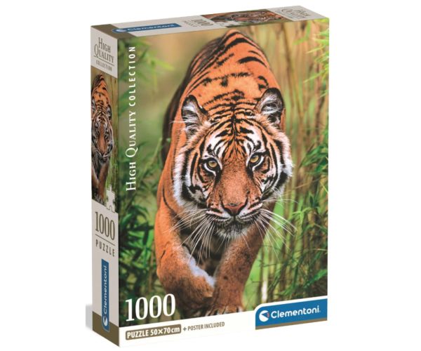 HQC Atacant tigru puzzle 1000 piese - Clementoni