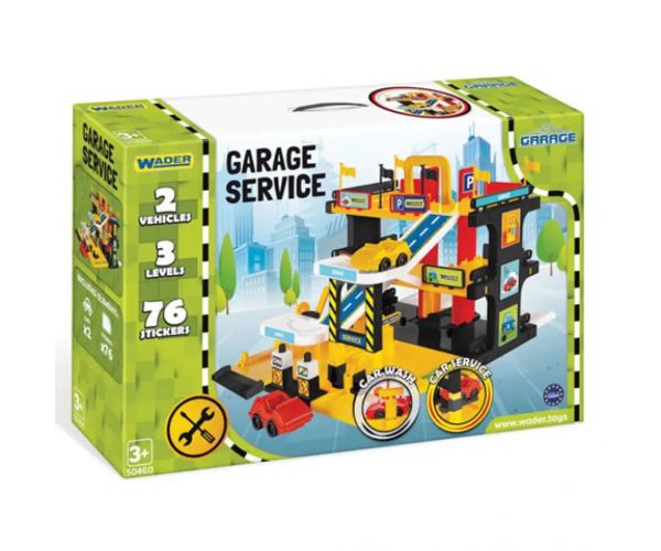 Garaj service trei nivele cu mașini și accesorii - Wader