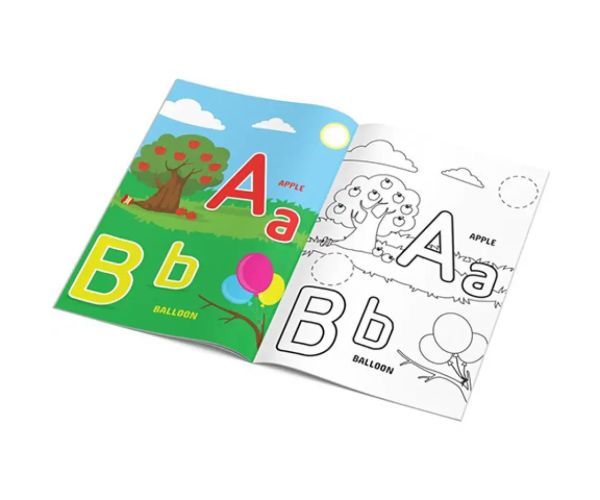 The Littlies: ABC caiet de colorat 24 pagini cu 50 de abțibild A4
