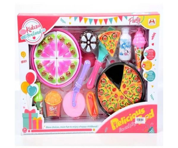 Set meniu de party zi de naștere cu tort și pizza