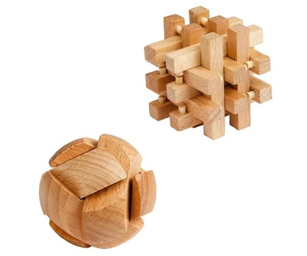 Brain Quest lacăt diabolic din lemn în mai multe variante 1buc