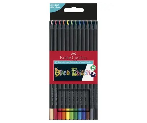 Faber-Castell: Black Edition set creioane colorate 12 bucăți