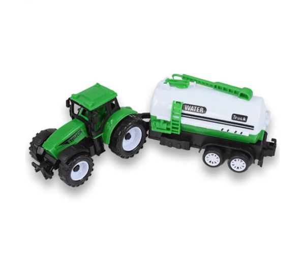 Farm Truck: Set tractor verde din două părți cu remorcă
