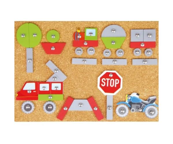 LENA: set de joacă 64 bucăți - Vehicule și transport
