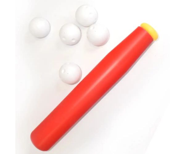 Set bâtă de baseball din plastic roșu cu mingi 56cm