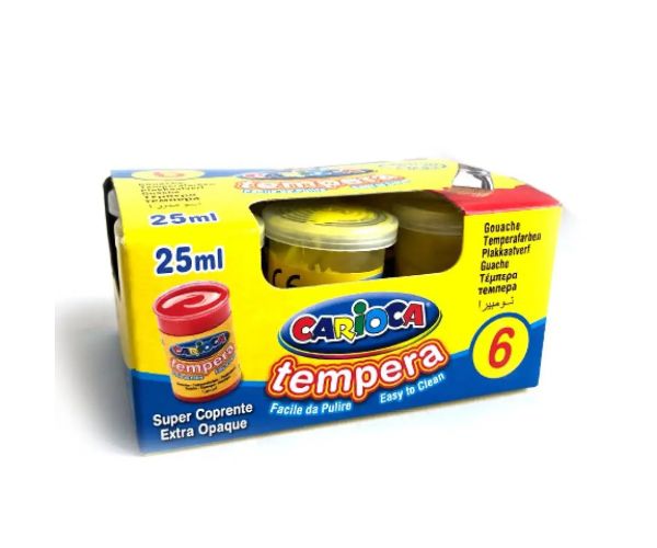 Tempera galben lămâine în tub 6x35g - Carioca