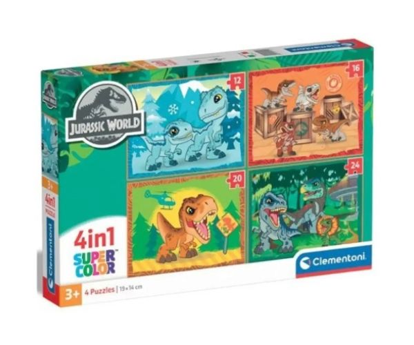 Jurassic World 4 in 1 12-16-20-24 bucăți puzzle - Clementoni