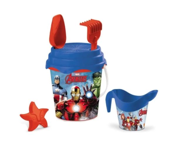 Avengers set găleată pentru nisip cu cană - Mondo Toys